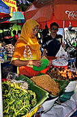 Tents serving all kinds of local cuisine in Malioboro street Yogyakarta.